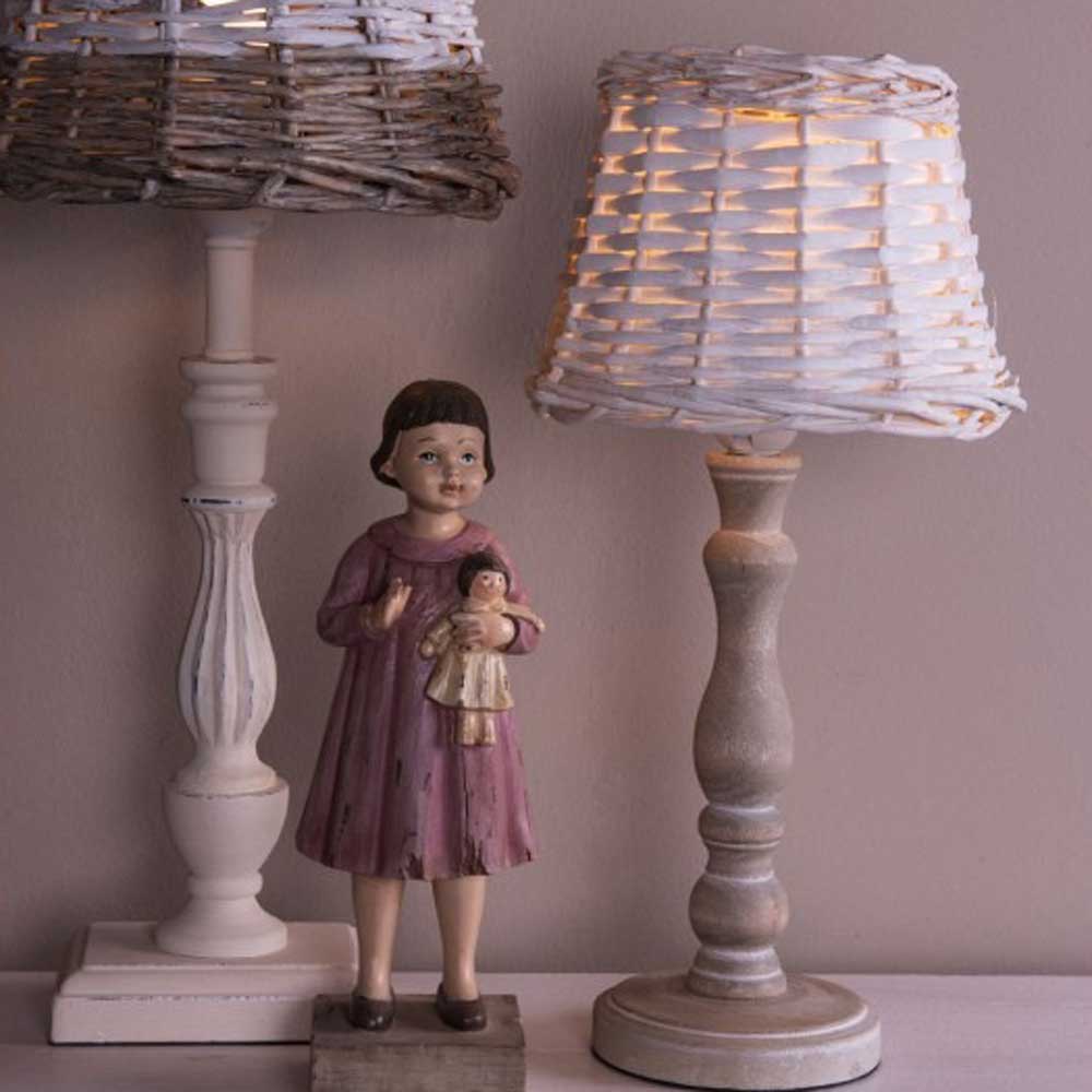 Clayre &amp; Eef - Lampenfuss Shabby Braun-Grau Basic Höhe: 26 cm