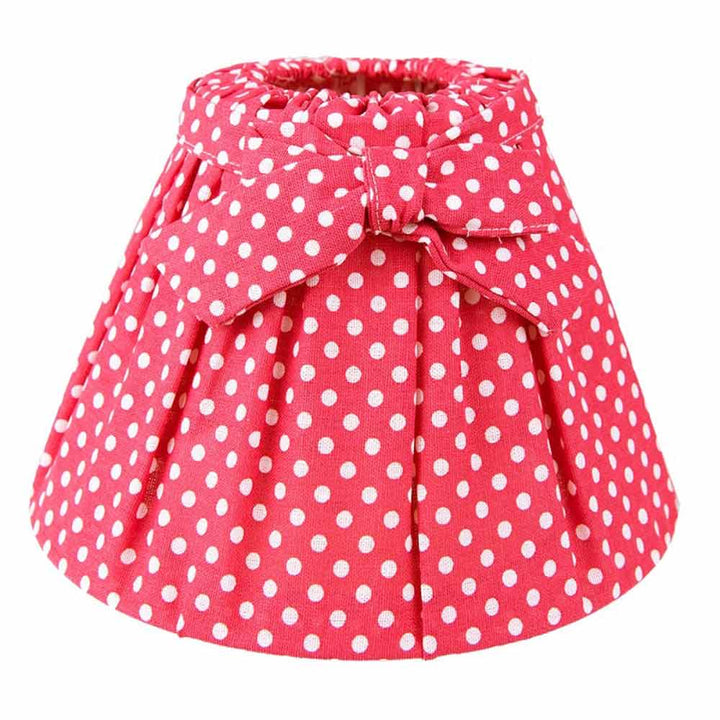 Clayre &amp; Eef - Lampenschirm Rot mit Punkten &amp; Schleife im Vintage-Stil