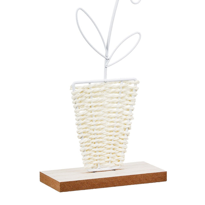 Gilde - Standrelief Blume Panela Metall weiß