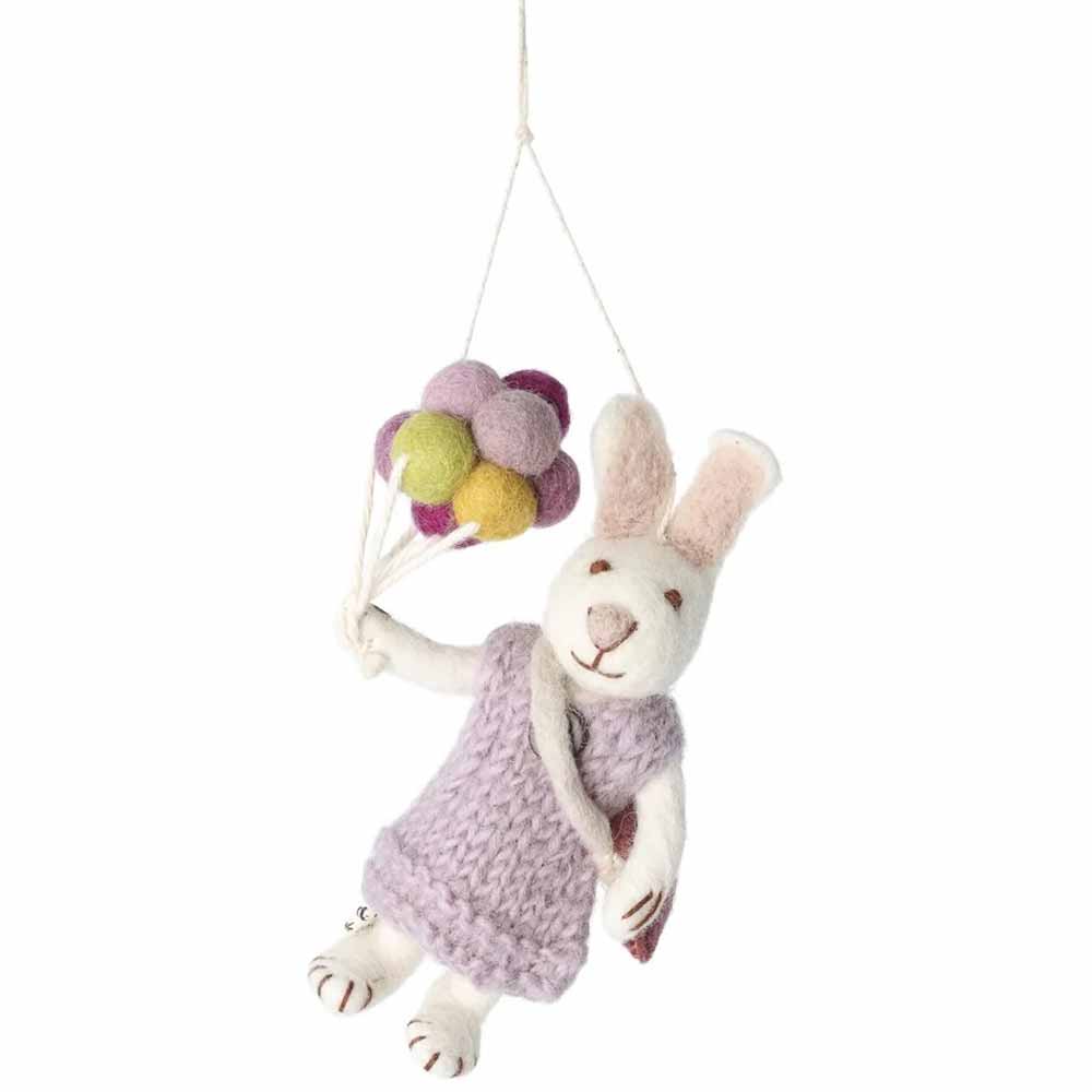Gry &amp; Sif - Anhänger Hase mit Ballons Filz