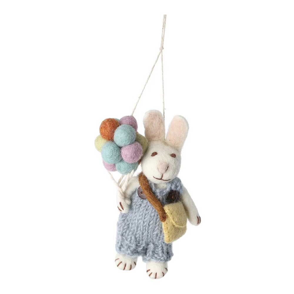 Gry &amp; Sif - Anhänger Hase mit Ballons Filz