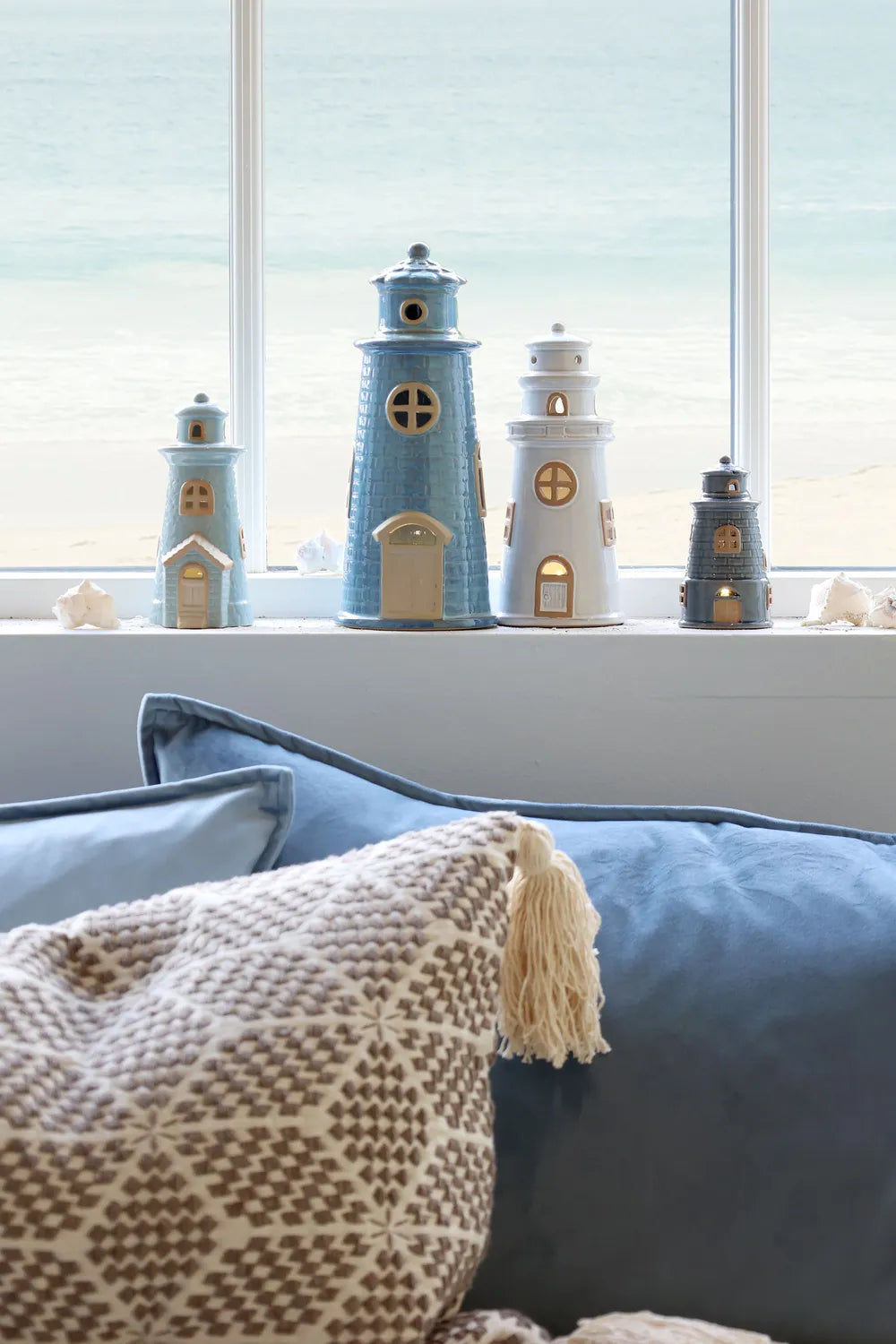 Chic Antique - Leuchtturm Keramik LED Ocean