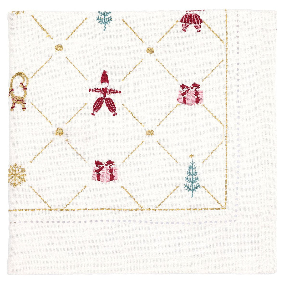 GreenGate - Clarina Stoffserviette mit Stickerei White