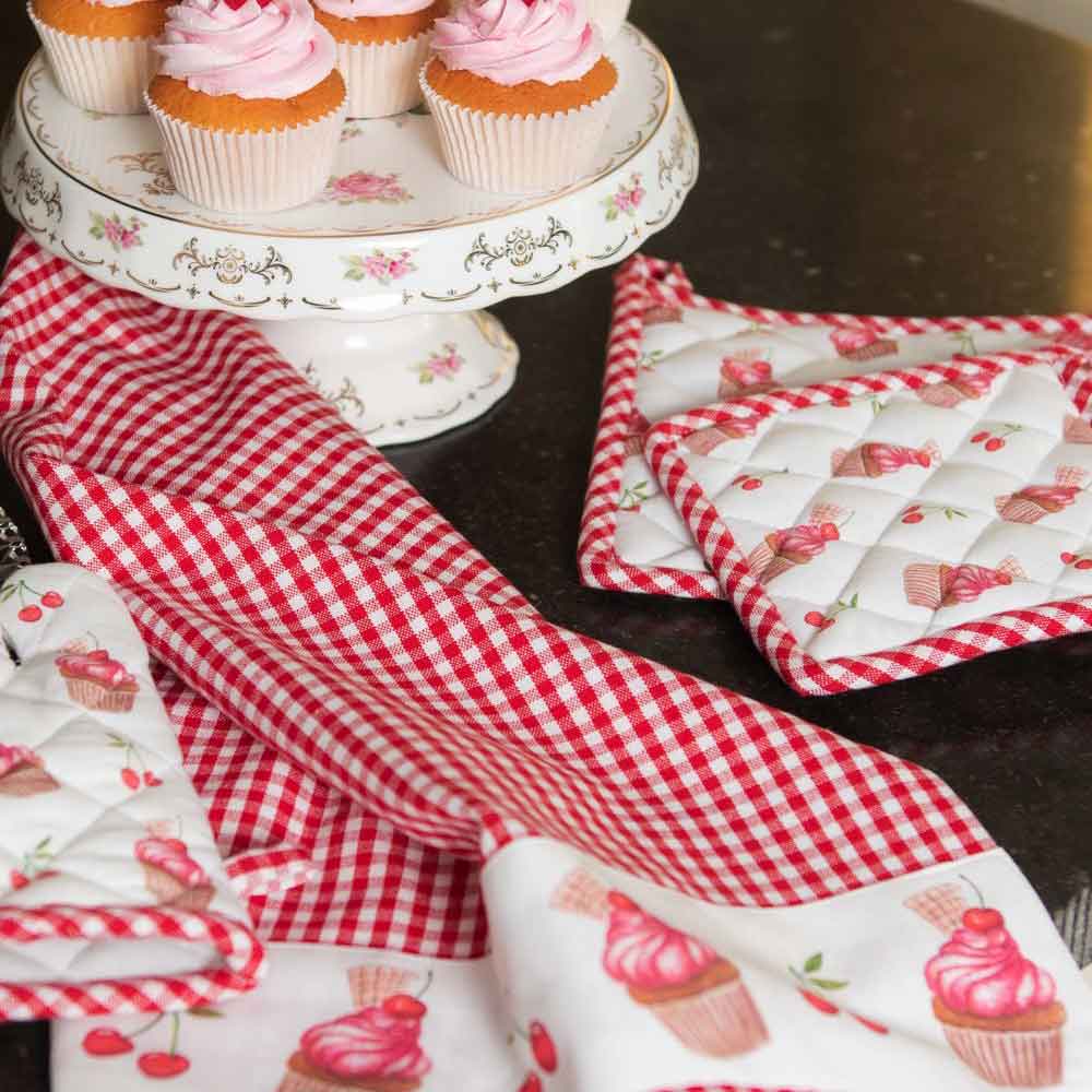 Clayre &amp; Eef - Ofenhandschuh Cupcake Cherry