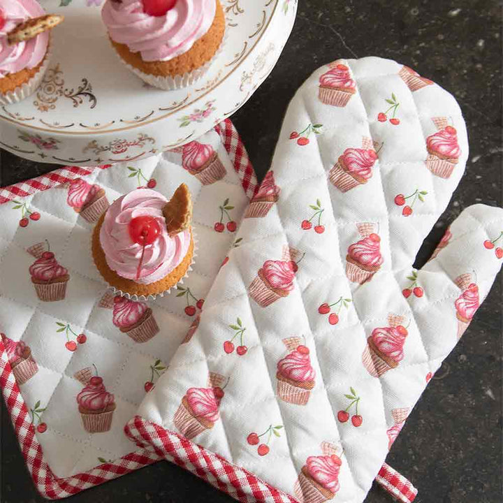 Clayre &amp; Eef - Ofenhandschuh Cupcake Cherry