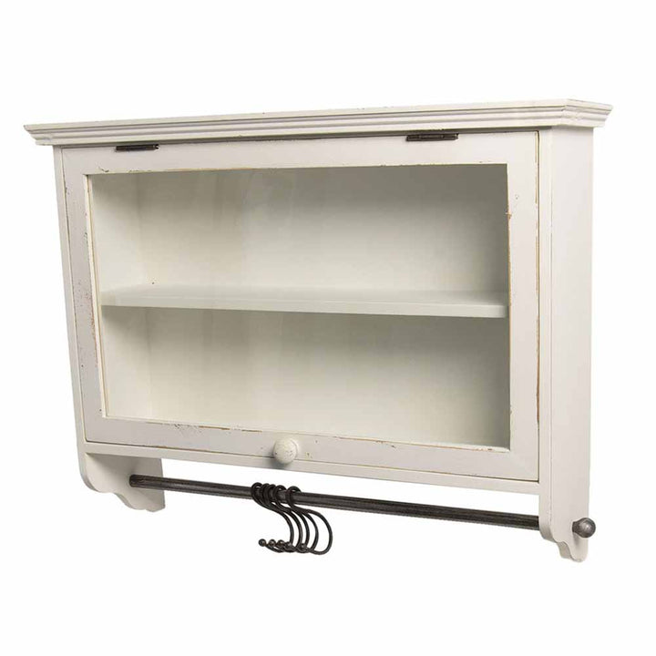 Clayre &amp; Eef - Wandschrank Vitrine mit Haken Landhaus